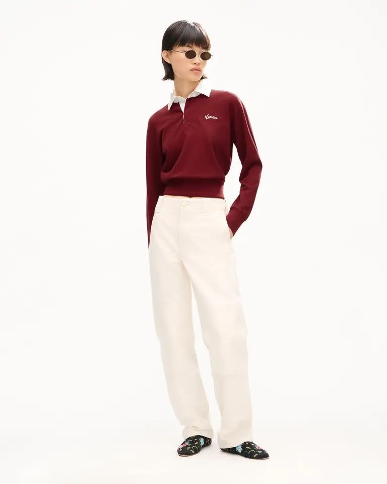 Felpa polo Kenzo Paris logo ricamato