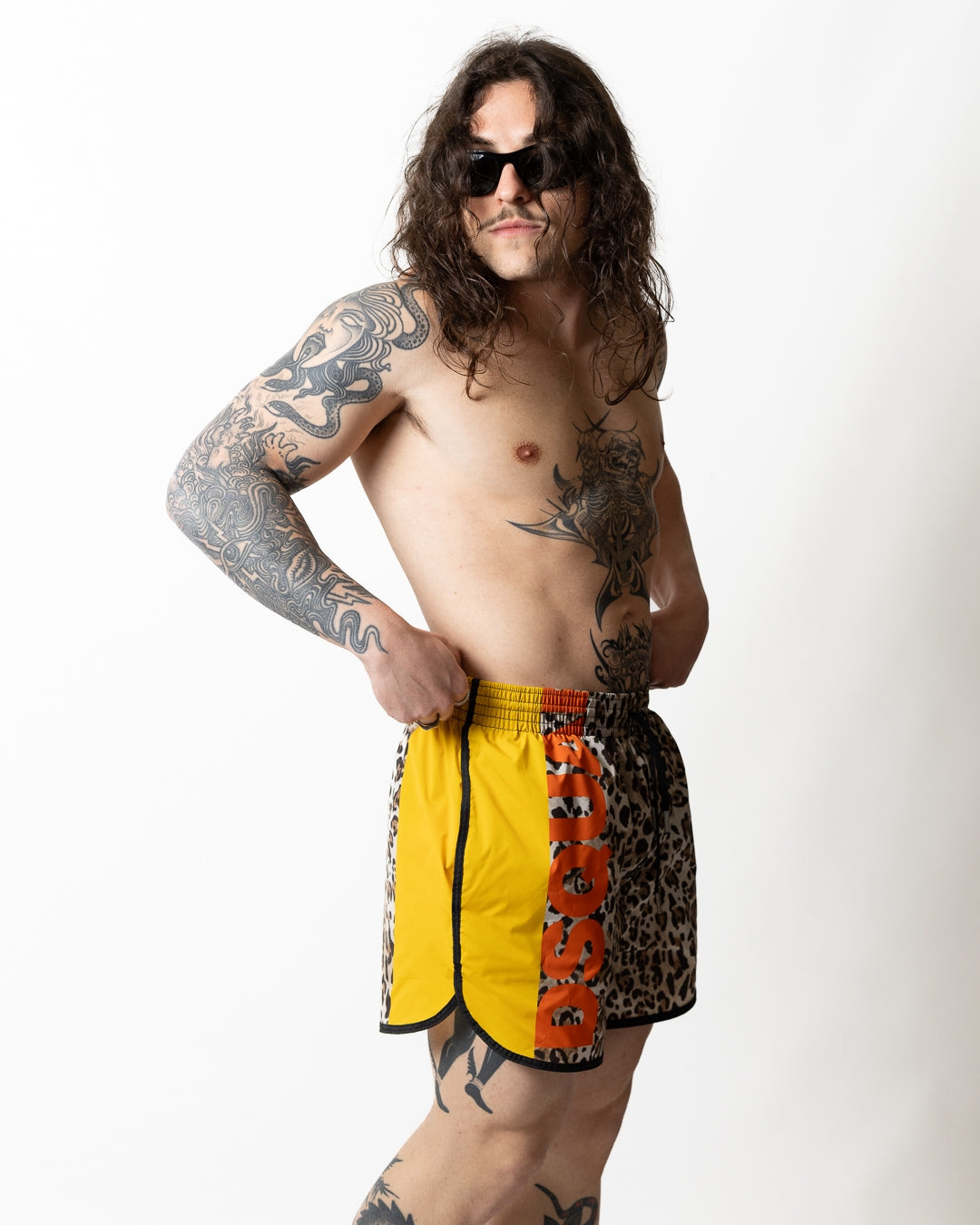 Boxer mare Dsquared2 con stampa animalier uomo