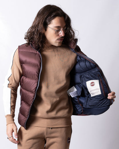 Gilet Colmar imbottito con logo in rilievo e finitura lucida