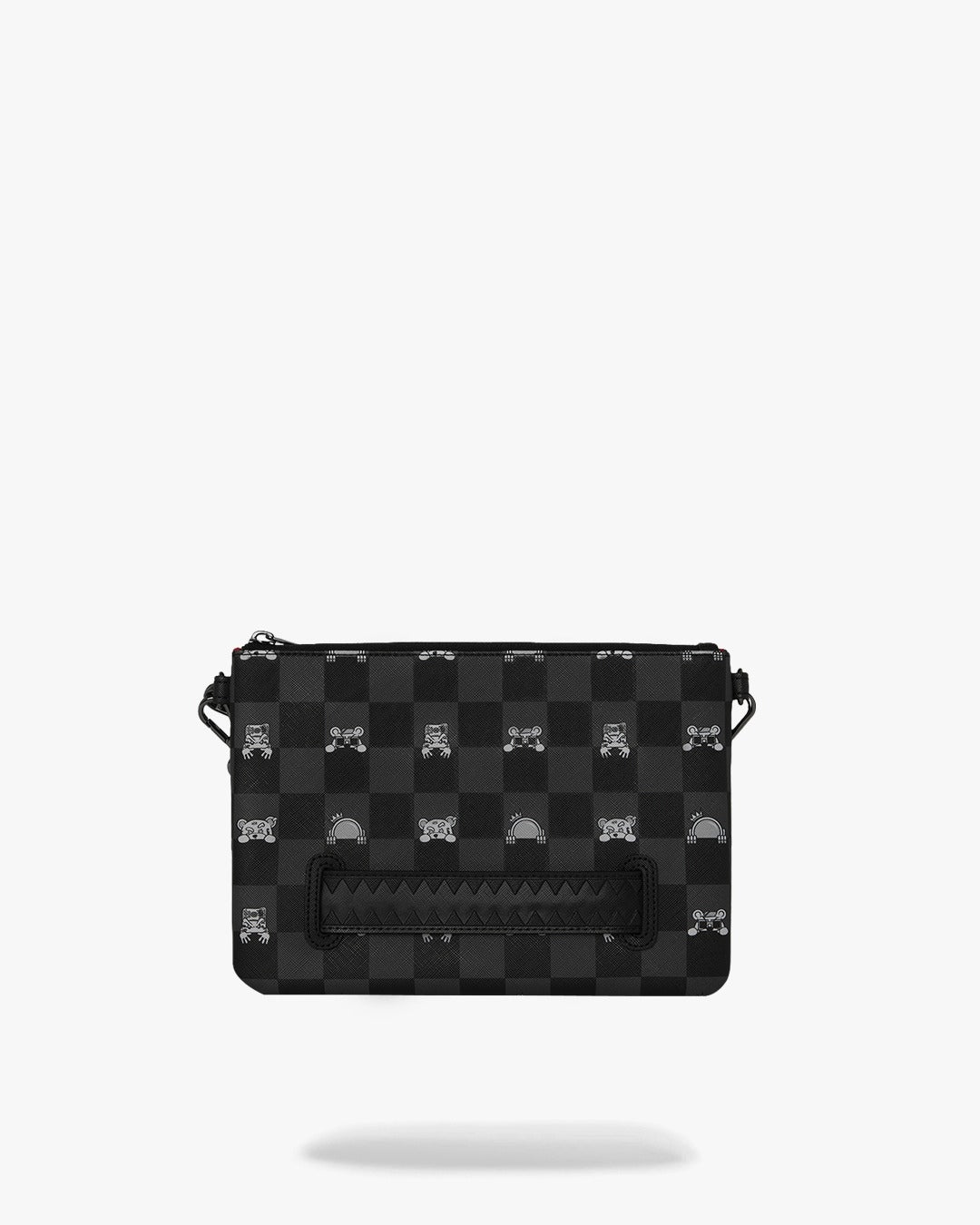 Pochette Sprayground nero GRAY PEEKING CHARACTER CHECK CROSSBODY POUCHETTE clutch con tracolla