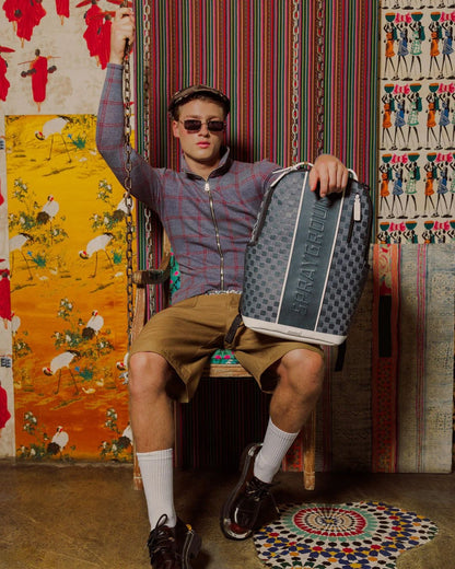 Zaino Sprayground bianco "Upscale check backpack" 