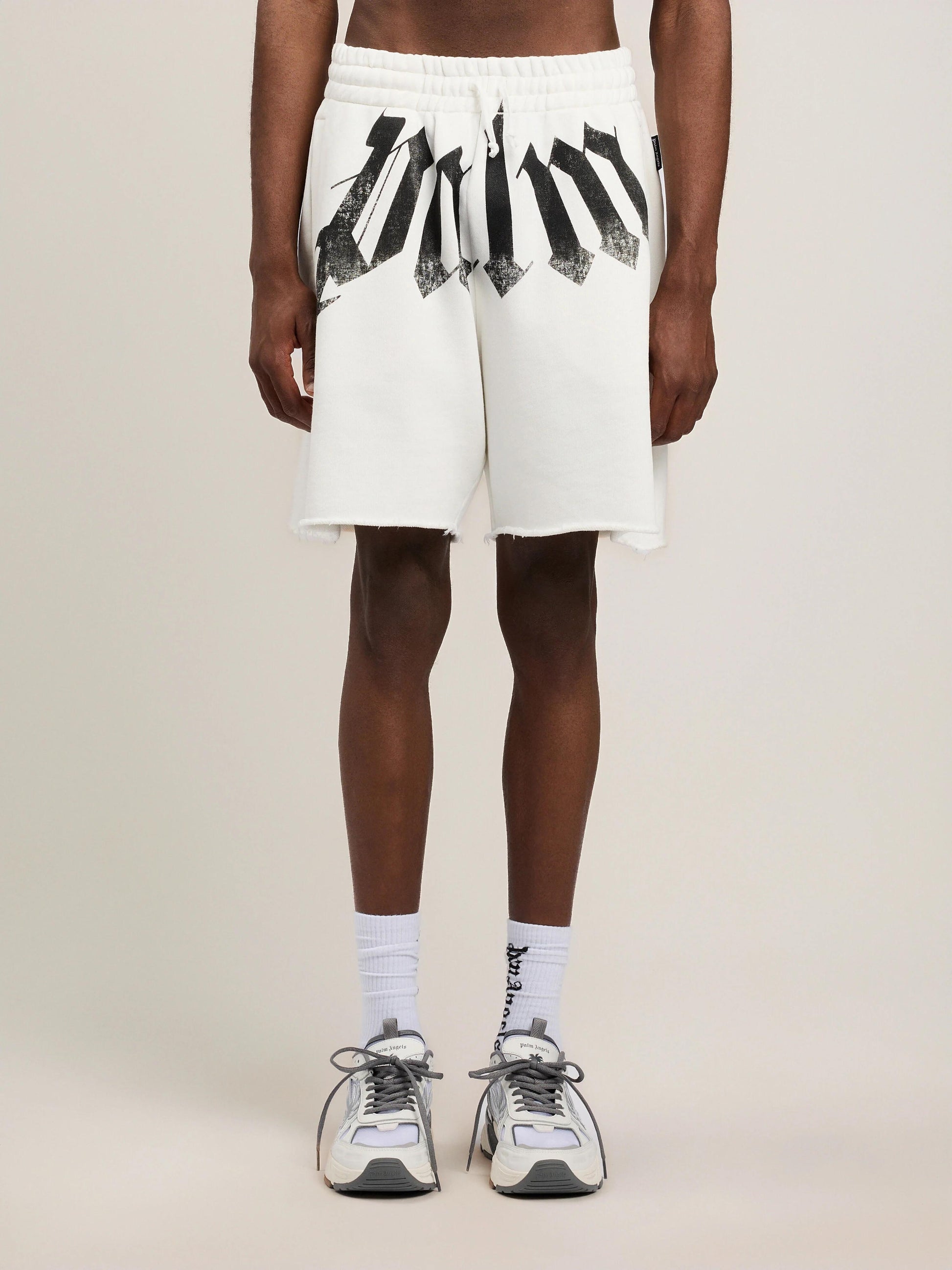 Bermuda Palm Angels in felpa "Big Waist Logo" uomo
