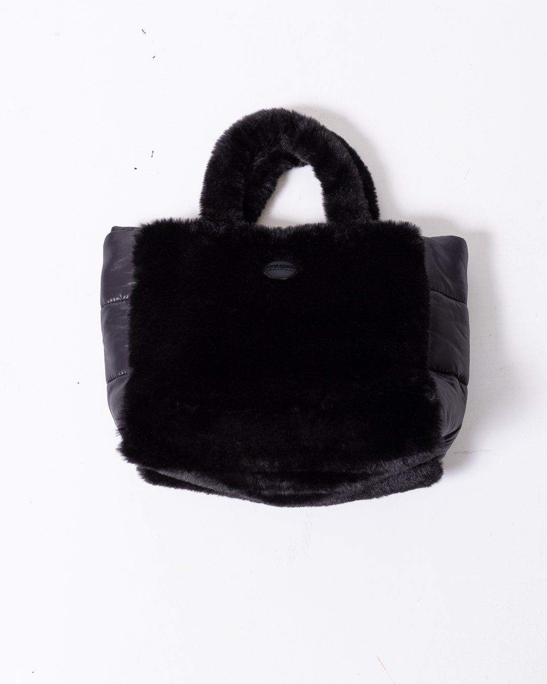 Borsa Colmar tote puffy con pelliccia e inserti in tessuto