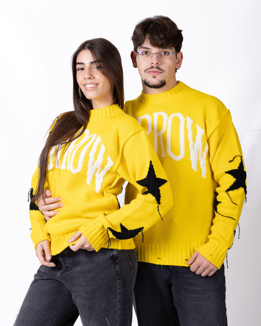 Maglia Barrow in lana girocollo con stelle e rotture