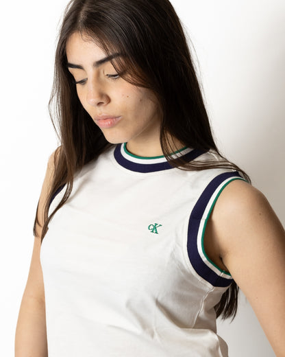Canotta Calvin Klein con bordi a contrasto donna