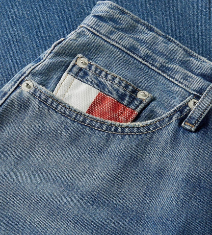 Jeans Tommy Jeans wide leg con bandiera e patch logo