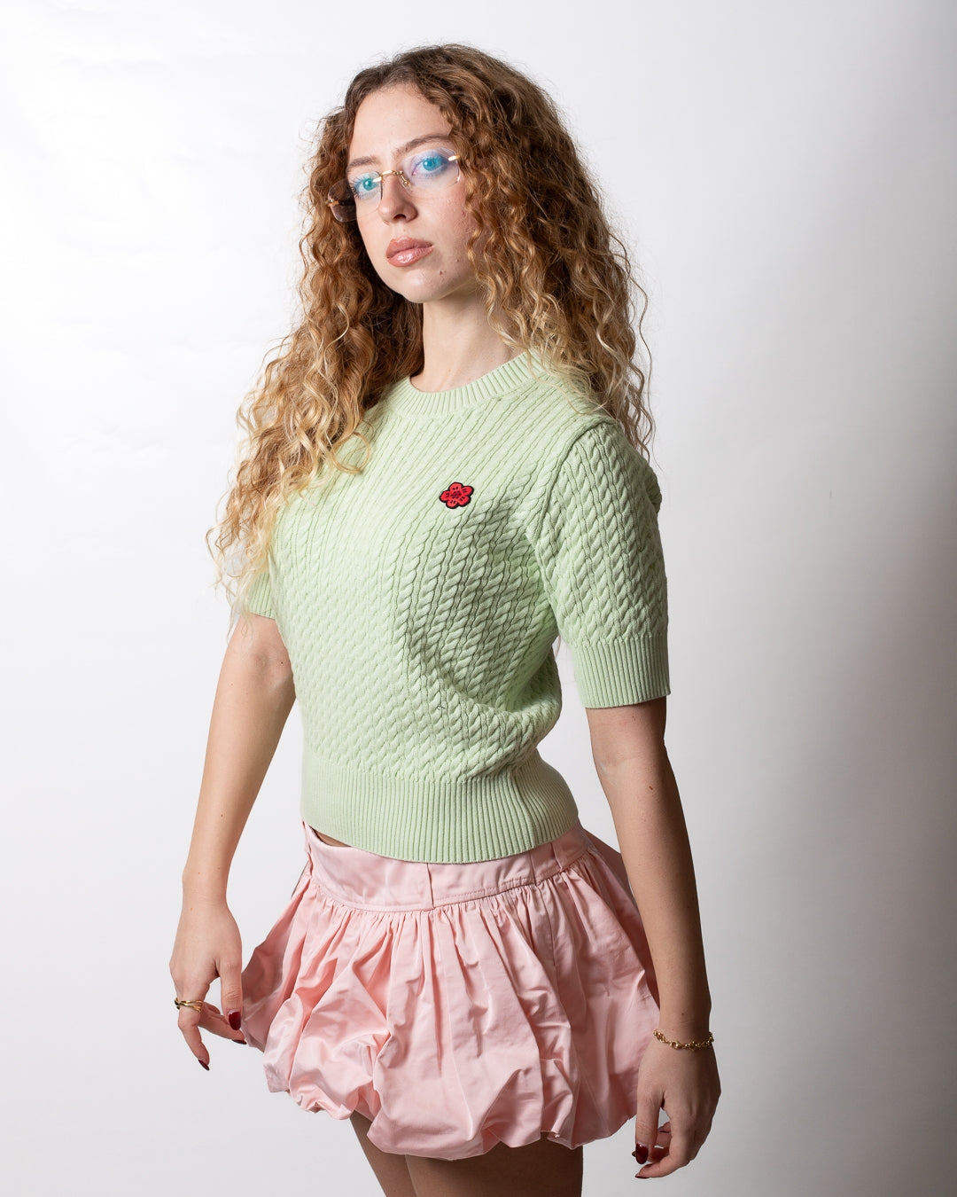T-Shirt Kenzo in maglia "Boke Flower Cable" donna