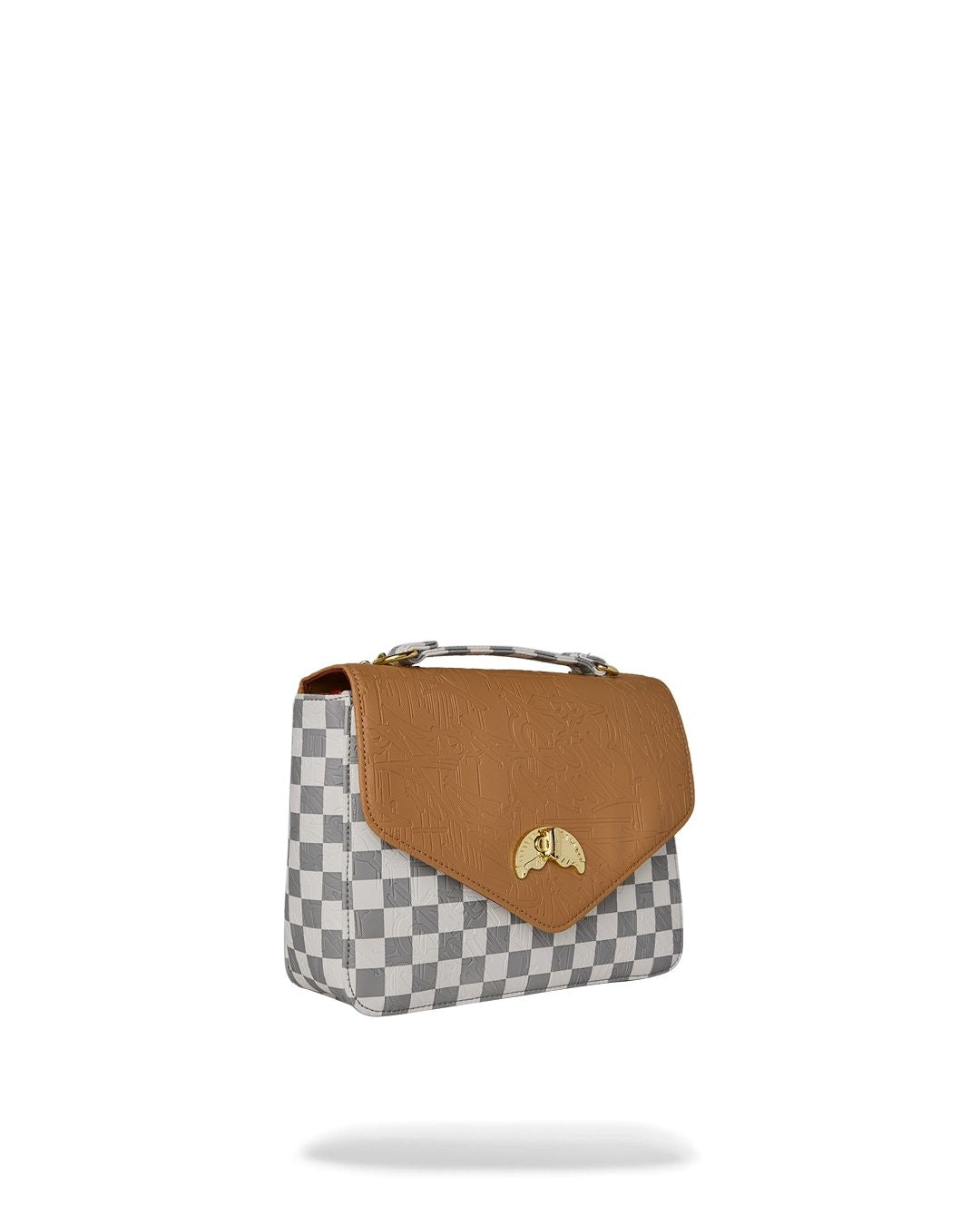 Borsa a spalla Sprayground "EMBOSSED CREAM CHECK HANDBAG" donna