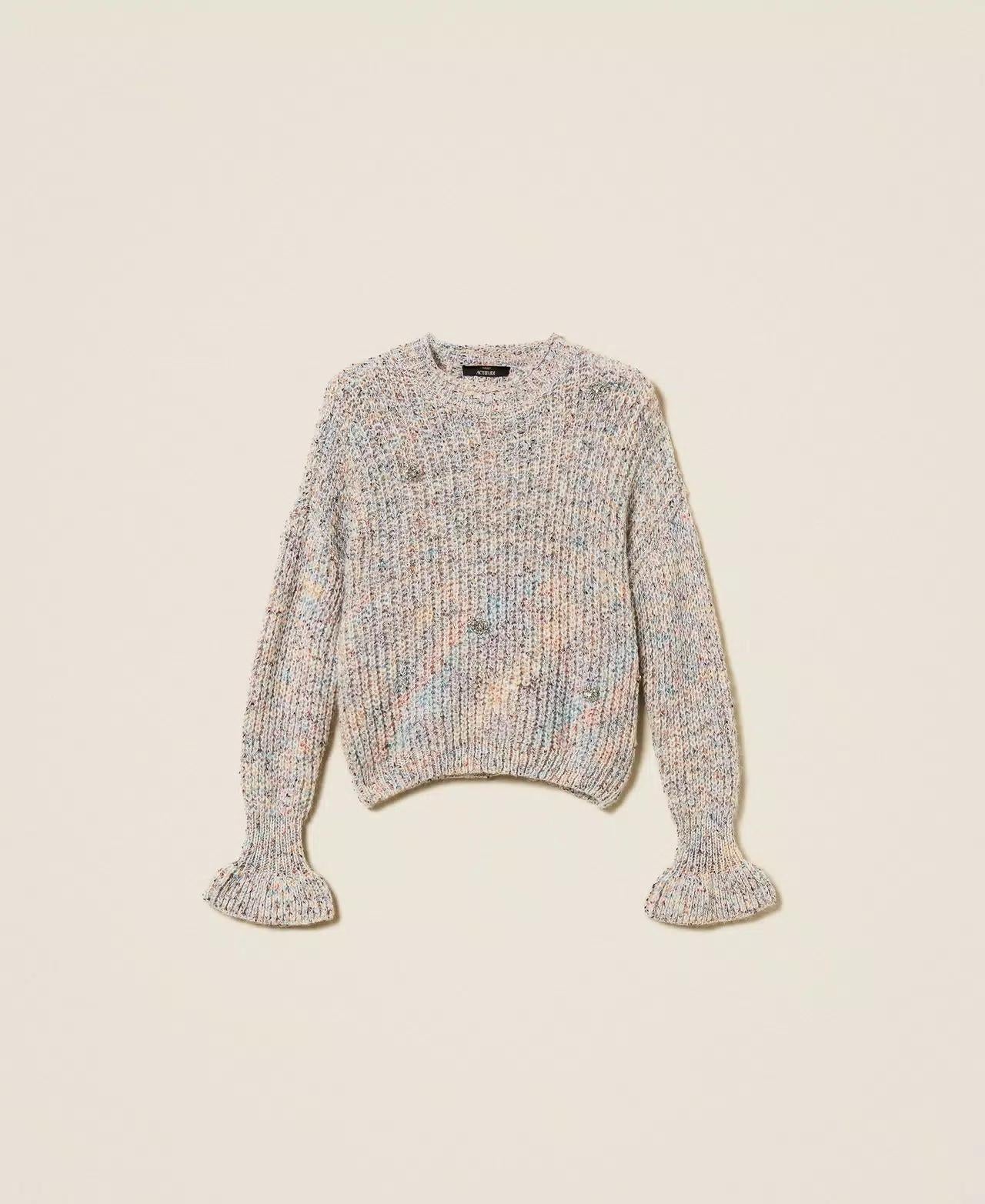 Maglia Twinset Actitude multicolor con gioielli donna