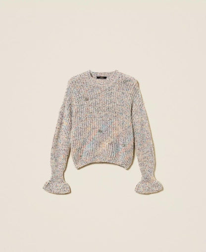Maglia Twinset Actitude multicolor con gioielli donna