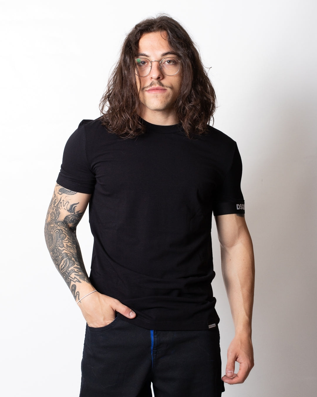 T-Shirt Dsquared2 con banda elastica logata