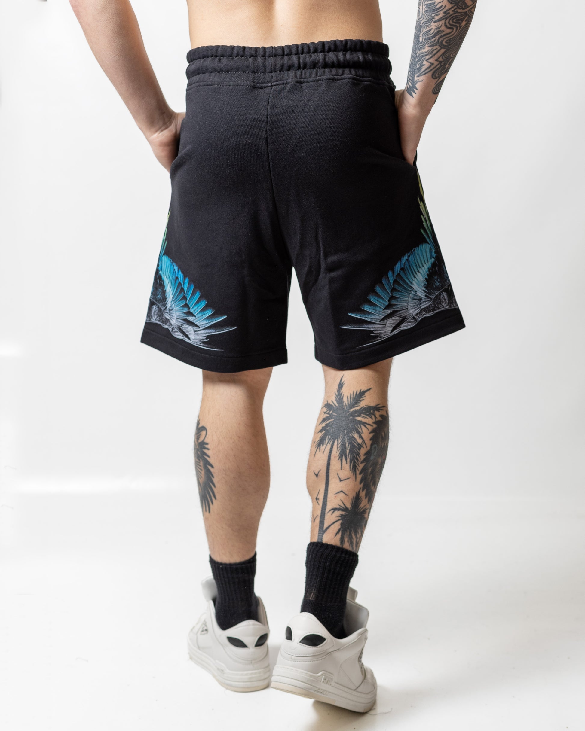 Bermuda Marcelo Burlon in felpa "Icon Wings Colorfull" uomo