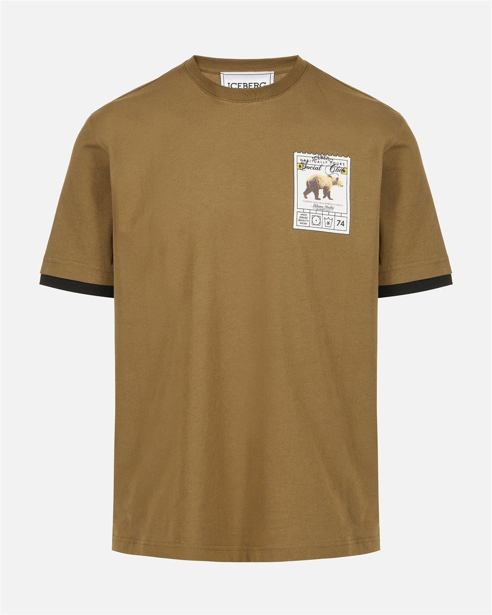 T-Shirt Iceberg con stampa orso uomo