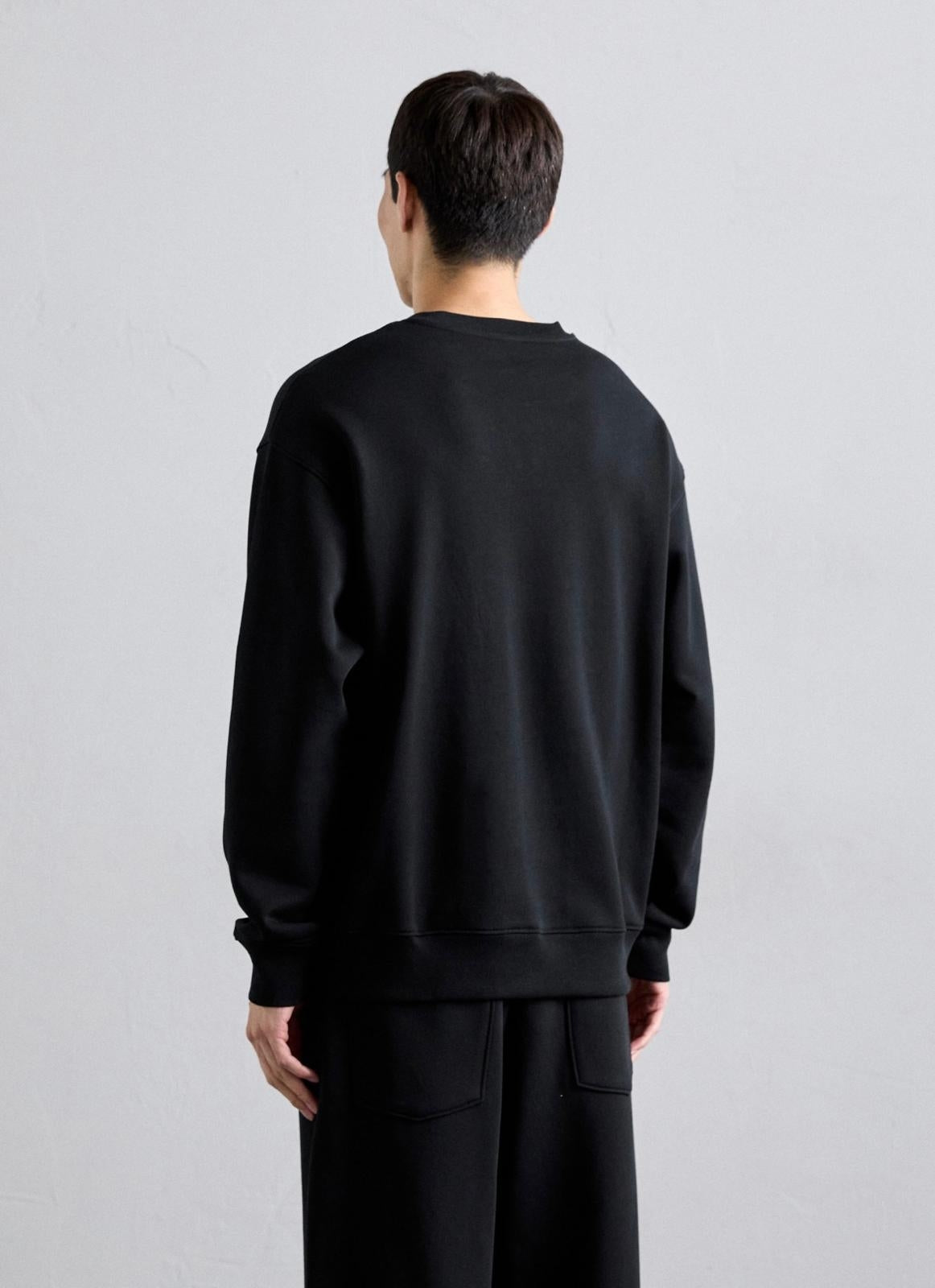 Felpa Moschino girocollo con ricamo logato "Laurel crown"