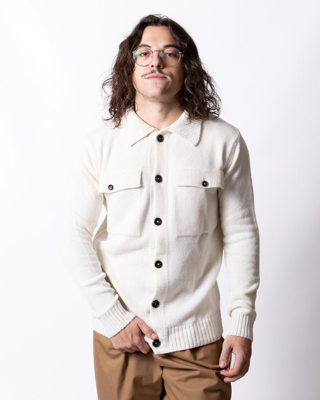 Cardigan Daniele Alessandrini in lana e cashmere uomo