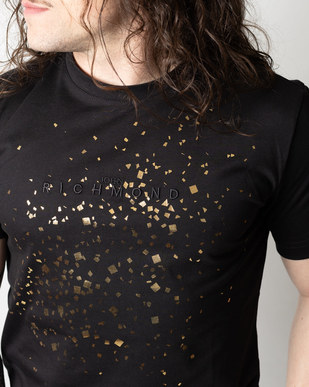 T-Shirt John Richmond con ricamo e stampa uomo