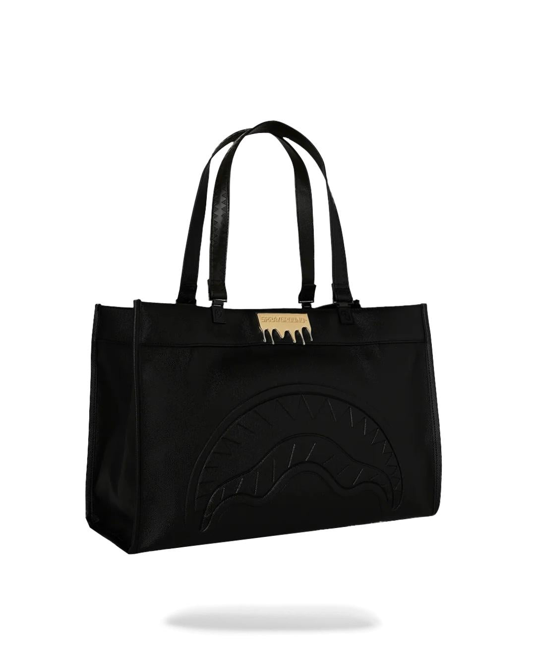 Borsa Sprayground nero "Gold Brick Lux Tortuga" tote