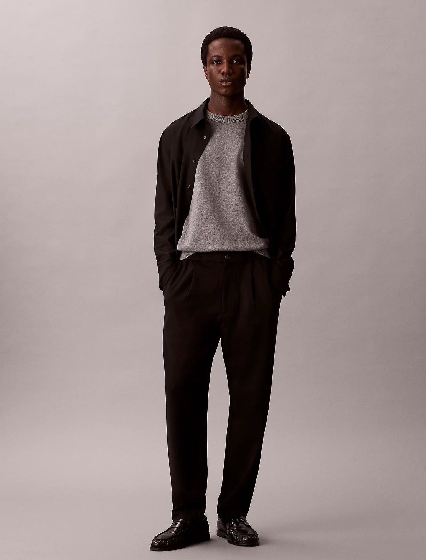Pantalone Calvin Klein wide leg in misto viscosa uomo