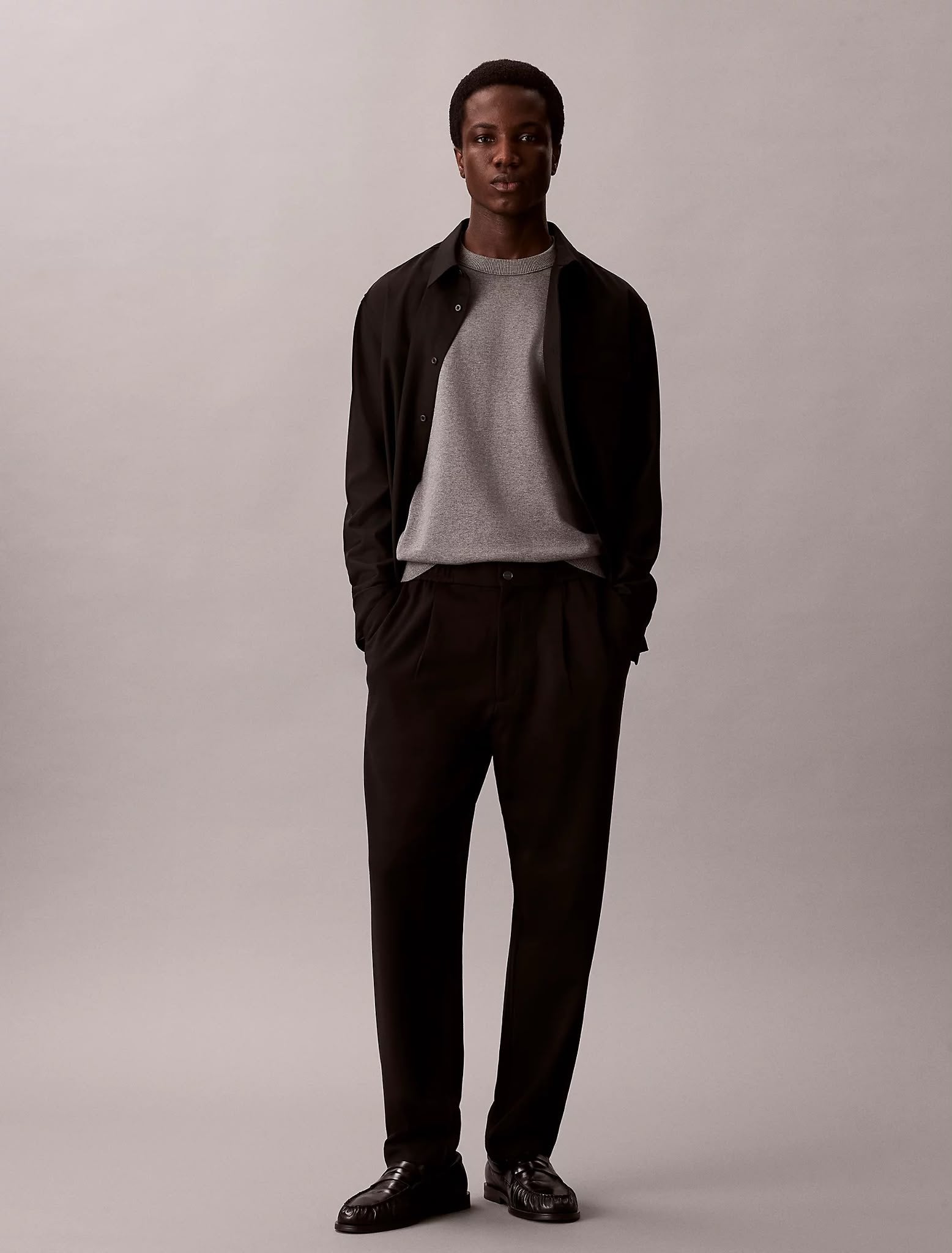 Pantalone Calvin Klein wide leg in misto viscosa uomo