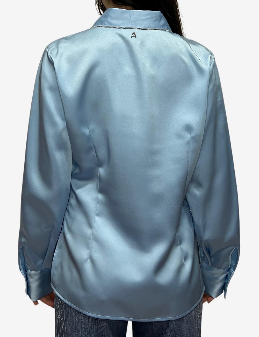 Camicia Twinset Actitude in satin con strass donna