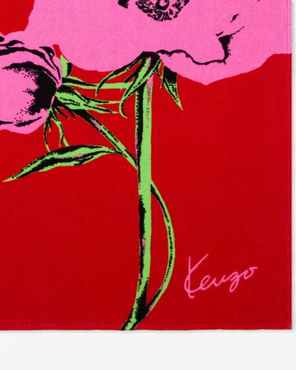 Telo mare Kenzo in cotone con grafica e signature in ricamo