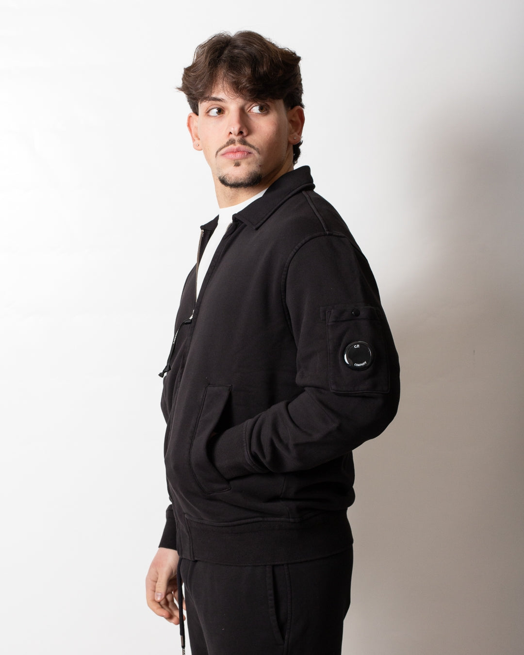 Felpa C.P. Company fullzip con colletto uomo