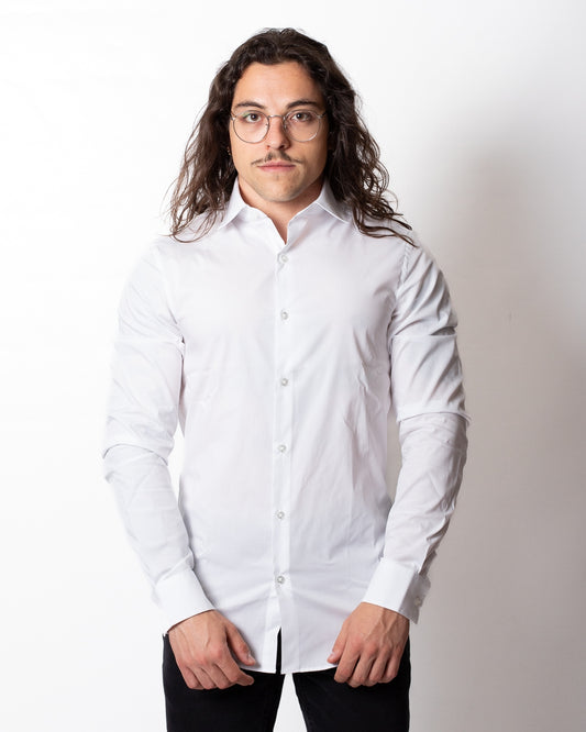 Camicia Calvin Klein "Slim Poplin white" uomo