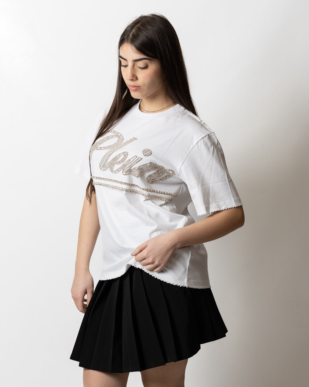 T-Shirt Philipp Plein over "Strass Signature" donna