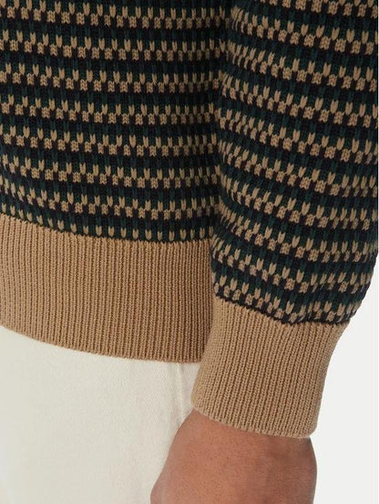 Cardigan Lacoste jacquard con logo ricamato