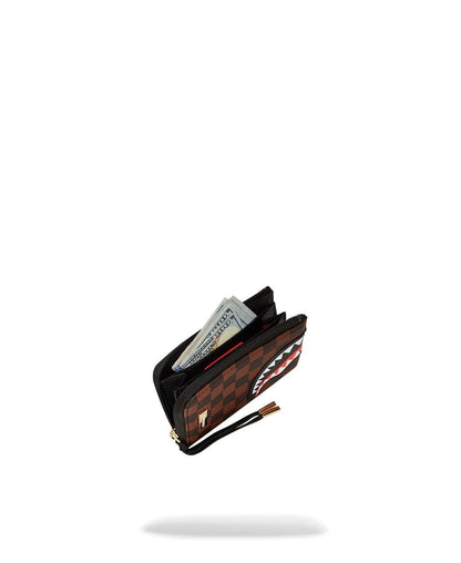 Portafoglio Sprayground marrone shark in paris  zip-out wallet