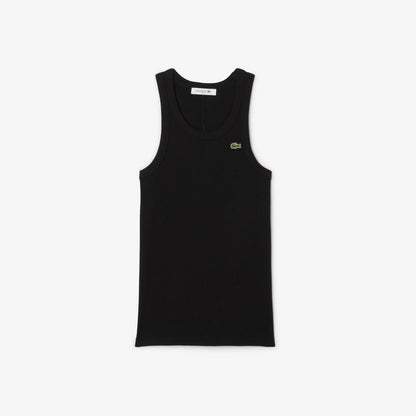 Canotta Lacoste in costina logo classic donna