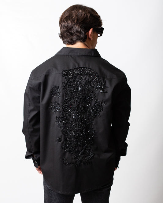 Camicia John Richmond con patch e ricami uomo