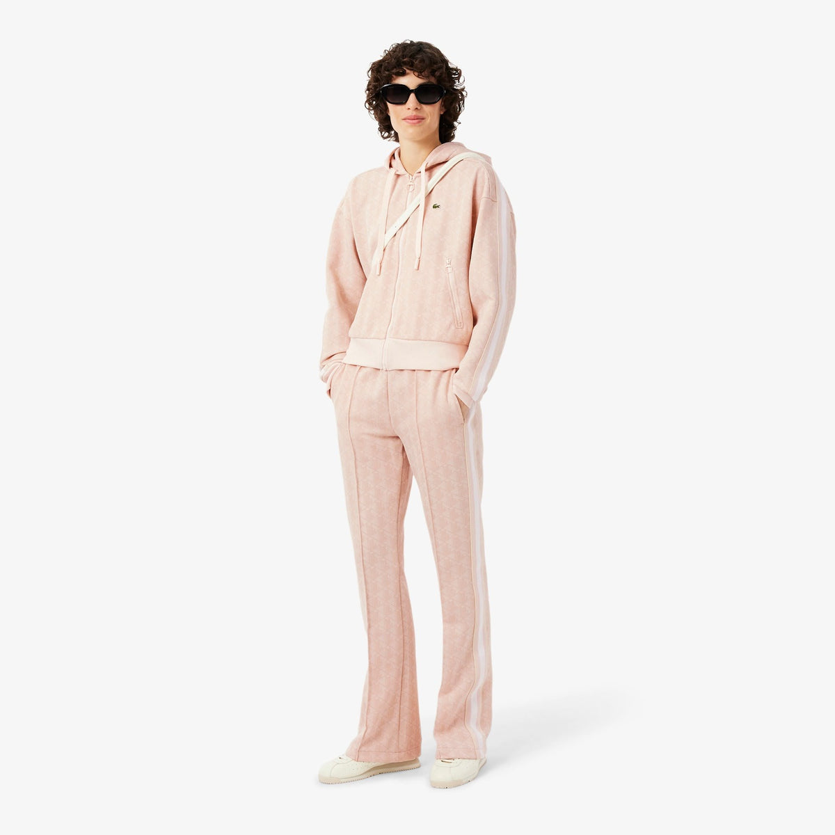 Pantalone Lacoste logato allover donna