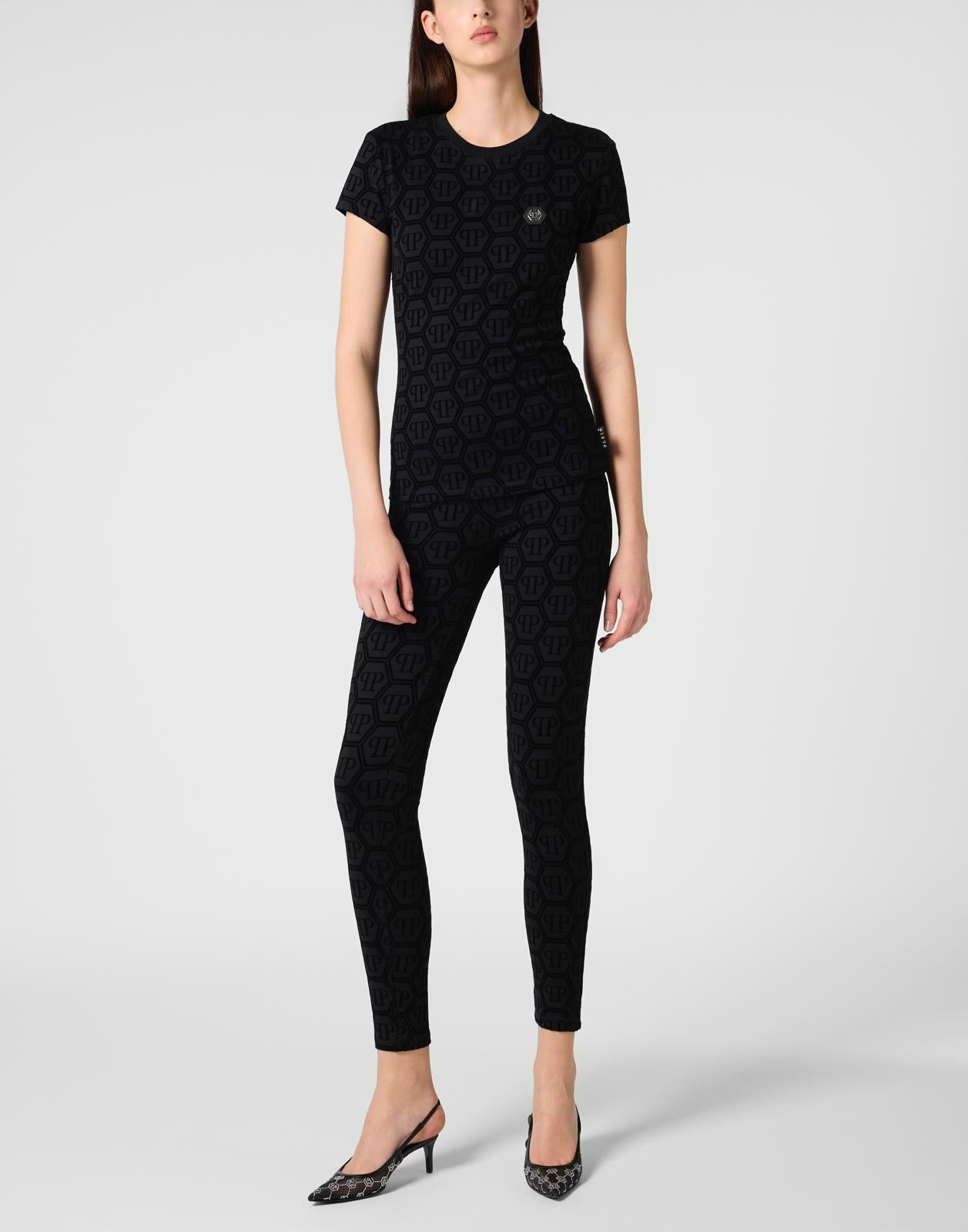 T-Shirt Philipp Plein "Jacquard Monogram" donna