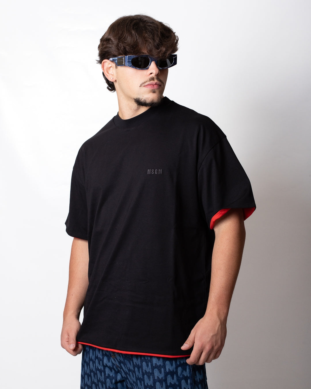 T-Shirt MSGM doppio tessuto con ricamo