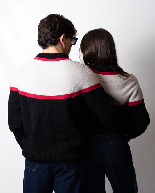 Maglia GCDS girocollo in lana "Stripes Logo"