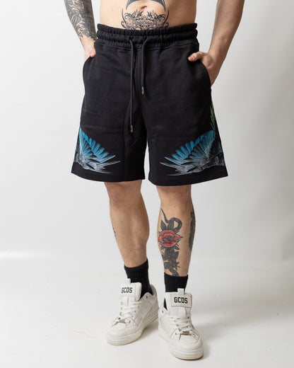 Bermuda Marcelo Burlon in felpa "Icon Wings Colorfull" uomo