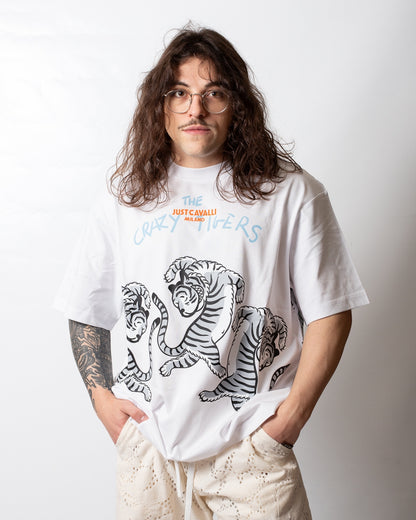 T-Shirt Just Cavalli "Crazy Tigers" uomo