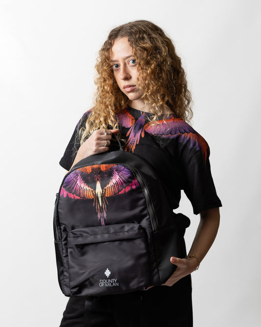 Zaino Marcelo Burlon in nylon "Icon Wings Orange"