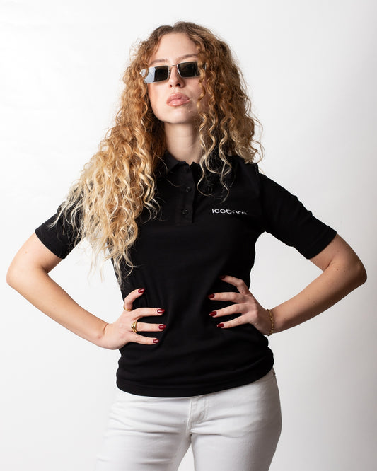 Polo Iceberg in costina con logo ricamato donna