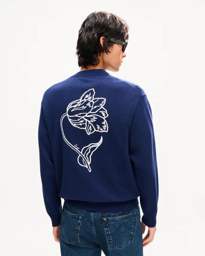 Cardigan Kenzo Paris in lana con maxi ricamo sul retro