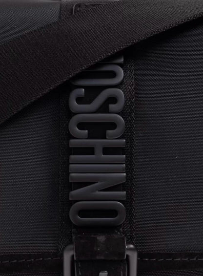 Borsa Moschino in tessuto con placca in metallo uomo
