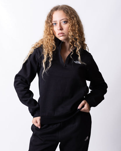 Felpa The North Face mezza zip con logo ricamato donna