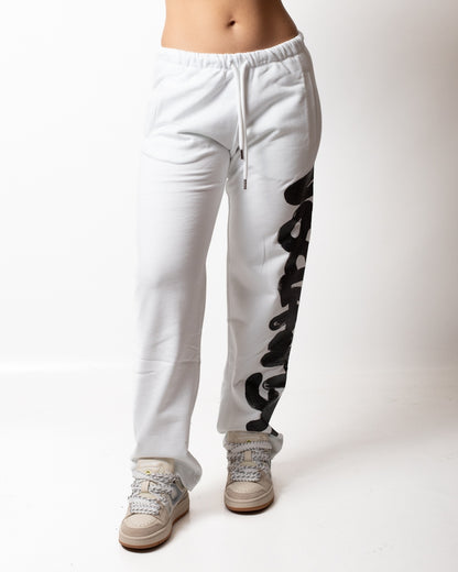 Pantalone Disclaimer in felpa con logo glitter donna