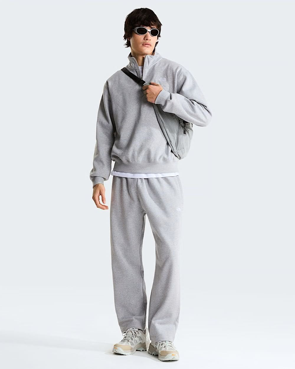 Felpa The North Face mezza zip con logo ricamato uomo