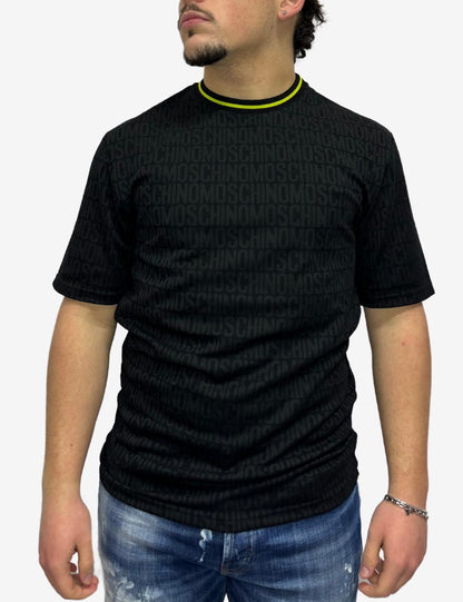 T-Shirt Moschino logata jacquard uomo