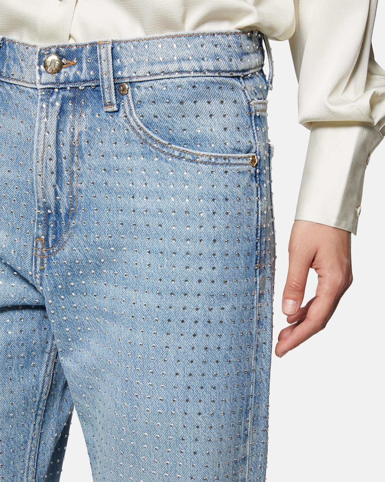 Jeans Silvian Heach con applicazione di brillantini allover