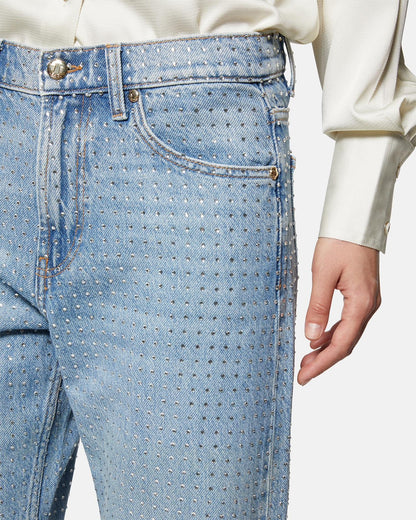 Jeans Silvian Heach con applicazione di brillantini allover