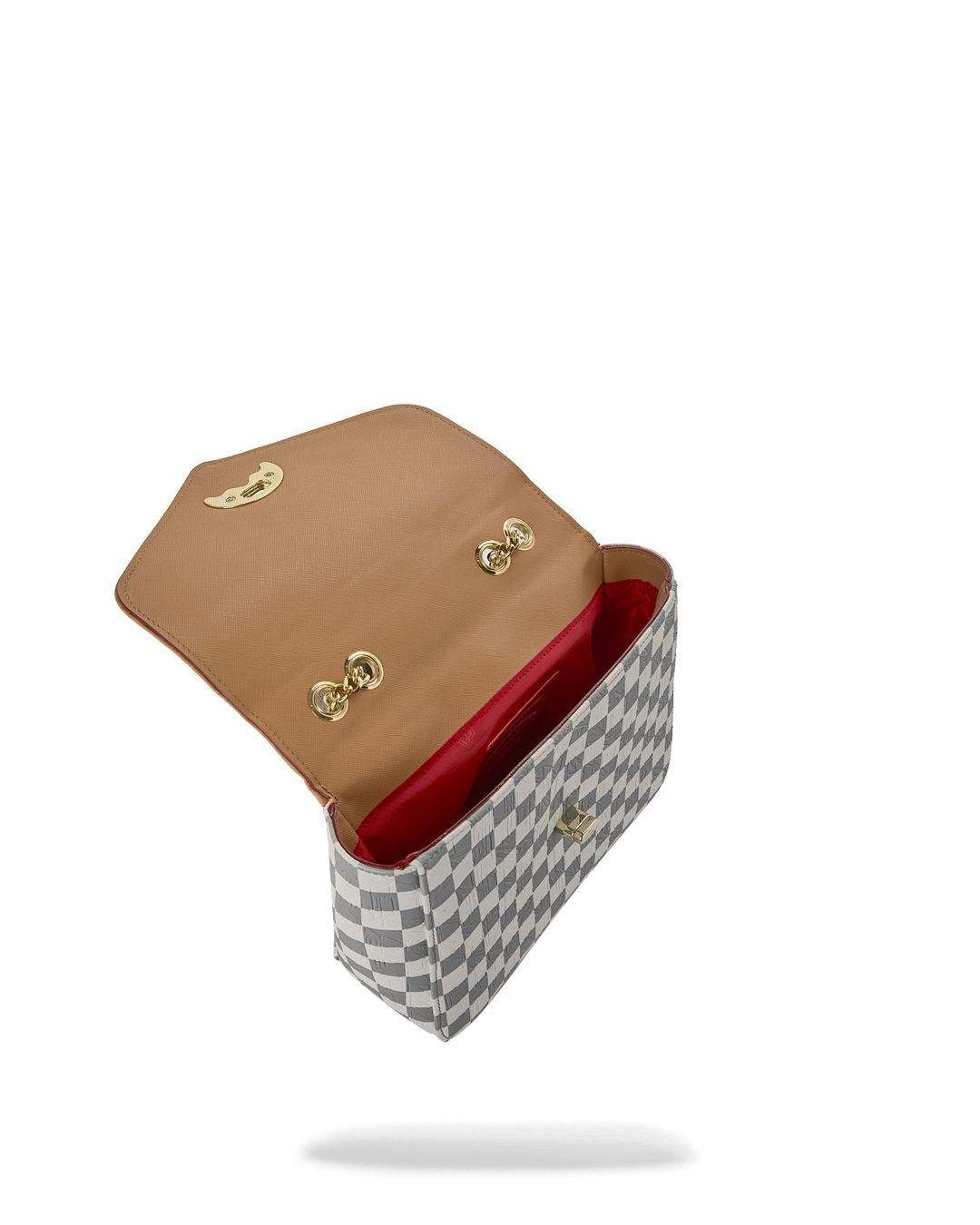 Borsa a spalla Sprayground "EMBOSSED CREAM CHECK HANDBAG" donna