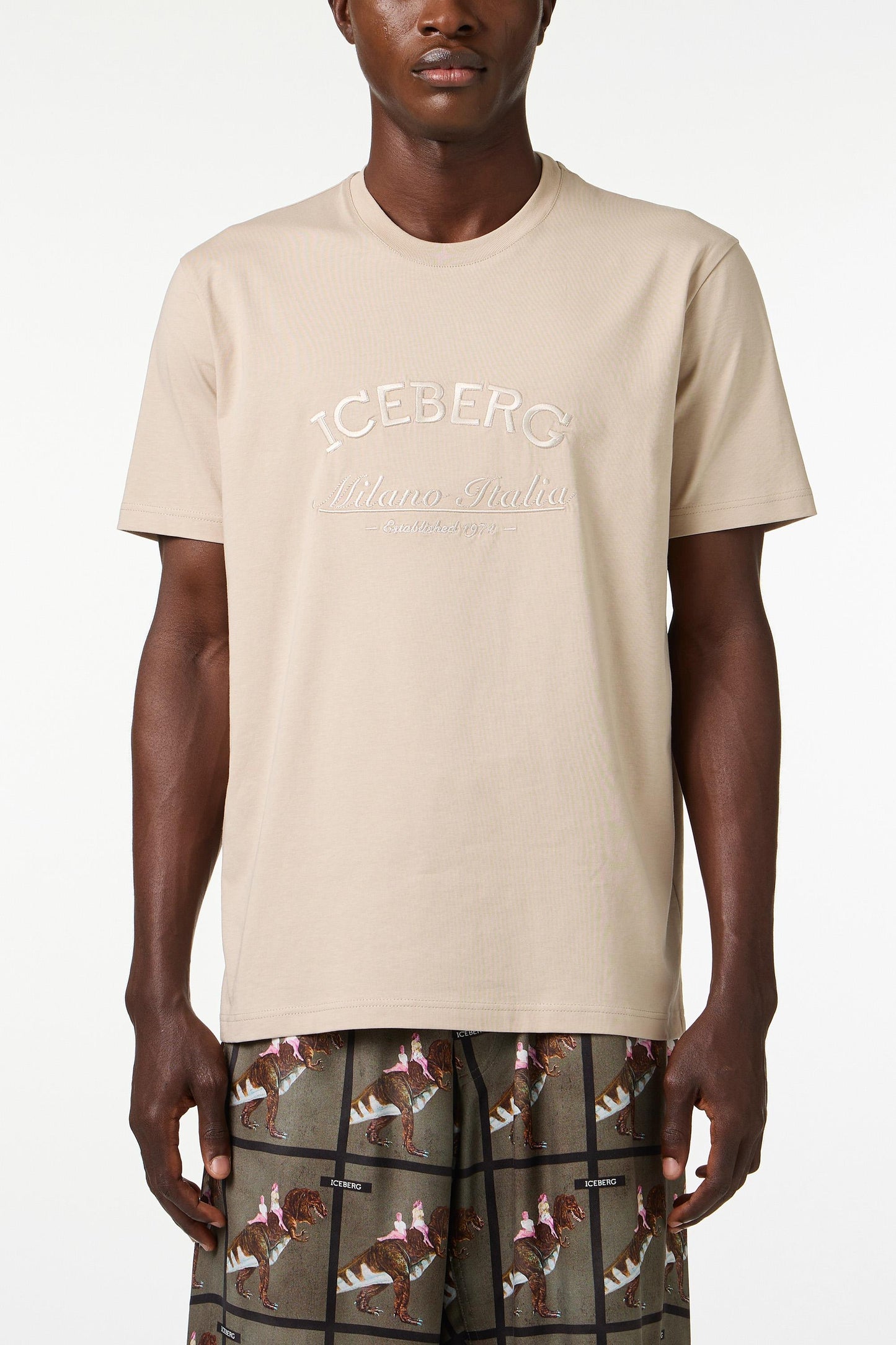 T-Shirt Iceberg con ricamo logato uomo